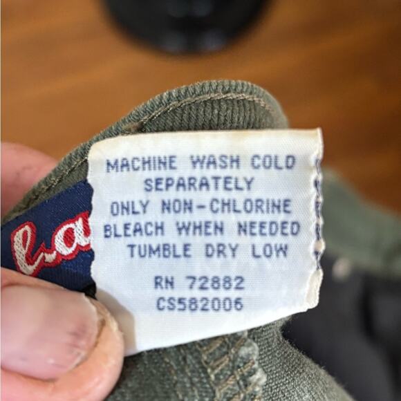 Vintage L.A. Blues Stretch Denim Pants Hong Kong Trophy Hunter Green Size 14 - Picture 3 of 4
